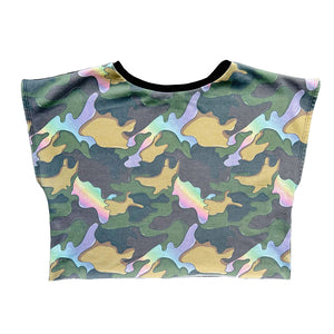 Teen / women cropped sweatshirt vest Camouflage
