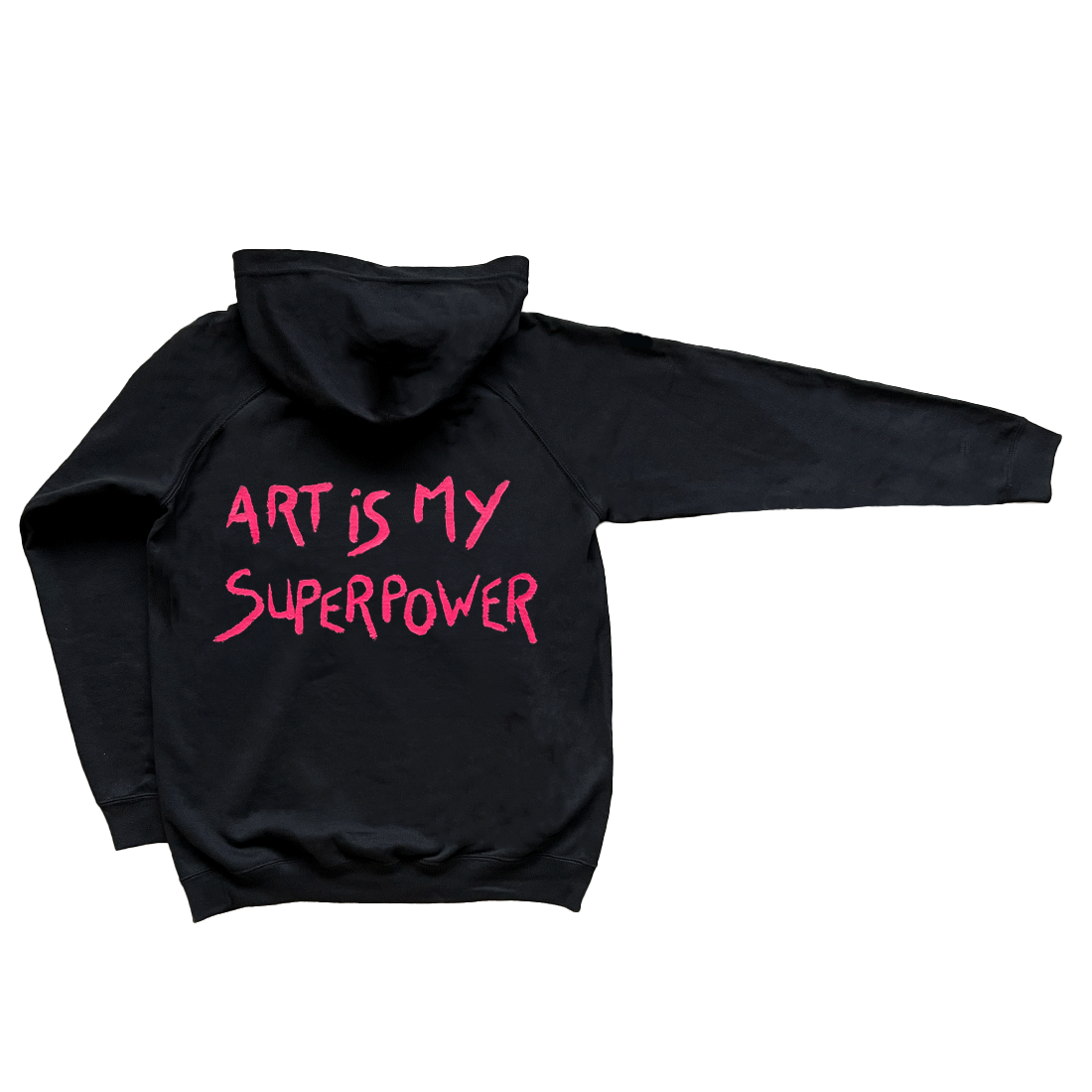Kids black hoodie ‘Pink paint’