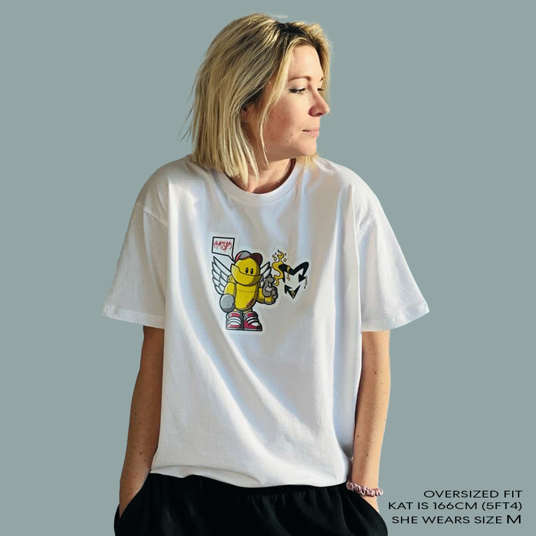 Adult unisex white t-shirt KOBER collab