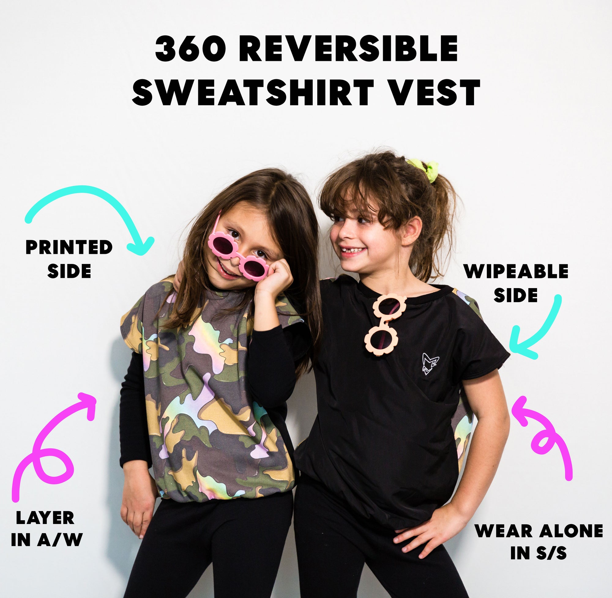Kids reversible sweatshirt - Rainbow Camo (unisex)