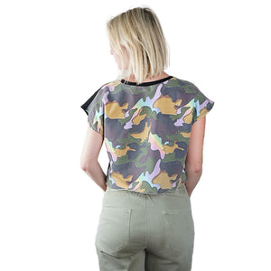 Teen / women cropped sweatshirt vest Camouflage