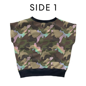 Teen / women reversible camo sweatshirt vest