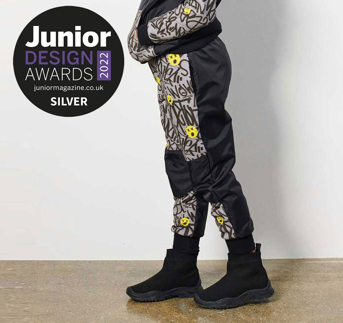 Kid Proof size adjustable joggers smiley