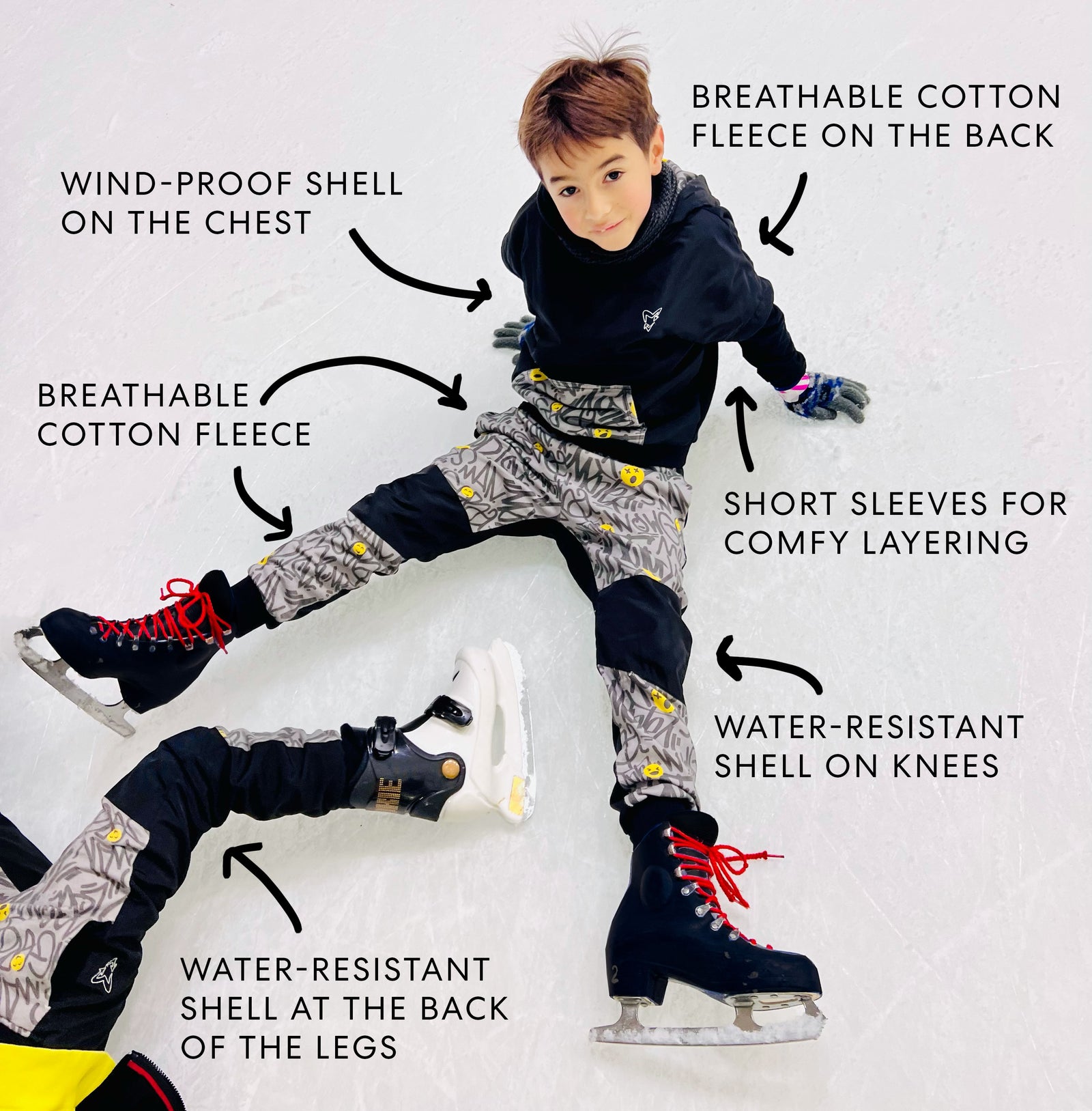 Kid Proof size adjustable joggers smiley