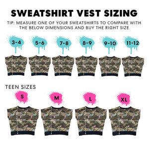 Teen / women reversible camo sweatshirt vest